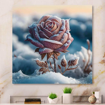 A Blooming Pink Rose Flower In Winter I